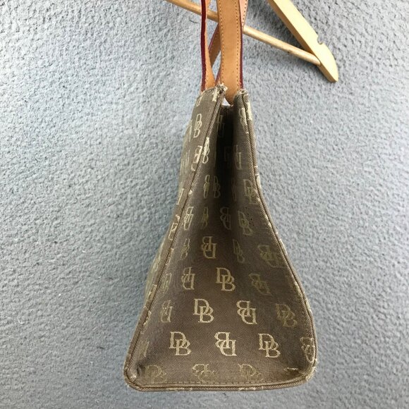 Dooney & Bourke Signature Medium Tote Bag Tan Canvas Leather - Picture 8 of 12